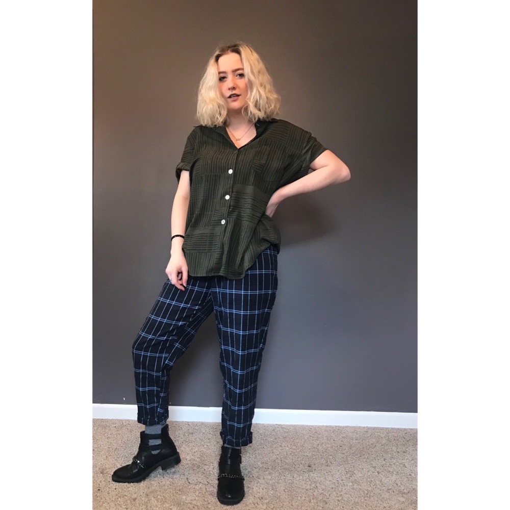 Green Button Up
